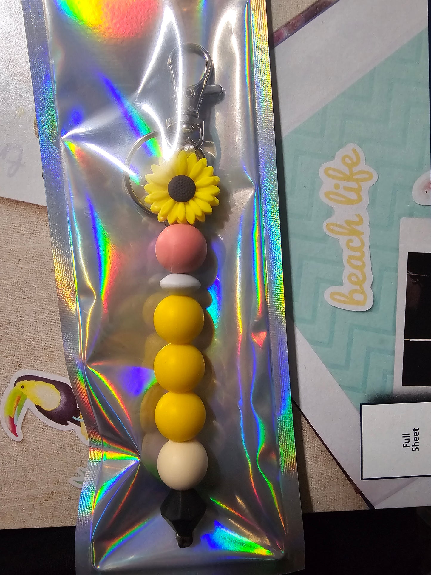 daisy pencil keychain