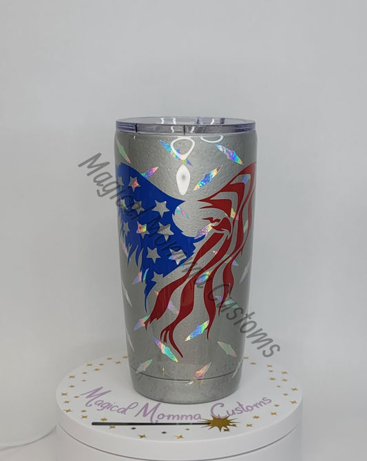 Eagle Flag Diamond Plate Tumbler - 20 oz