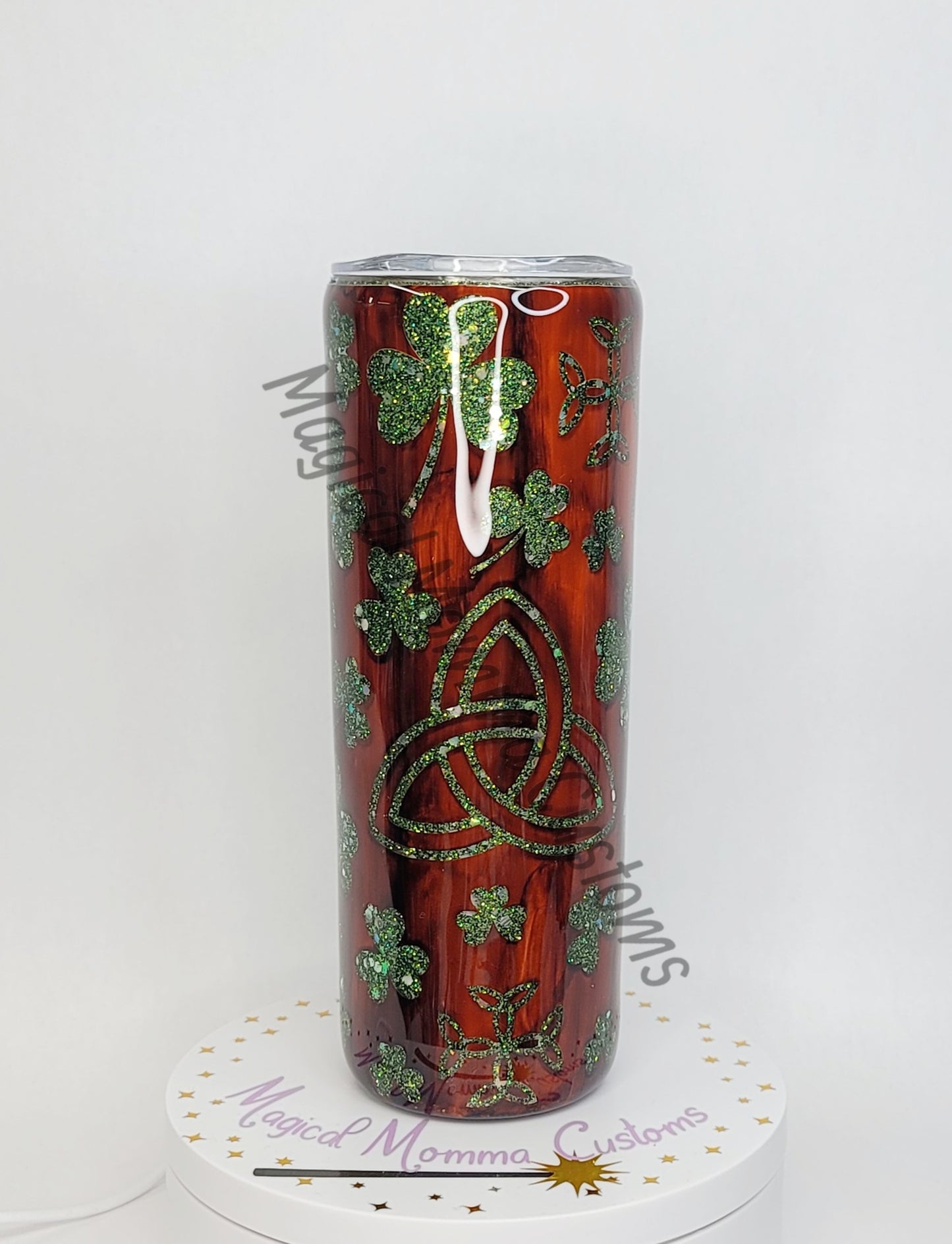 Celtic Peekaboo Woodgrain Tumbler - 20 oz skinny