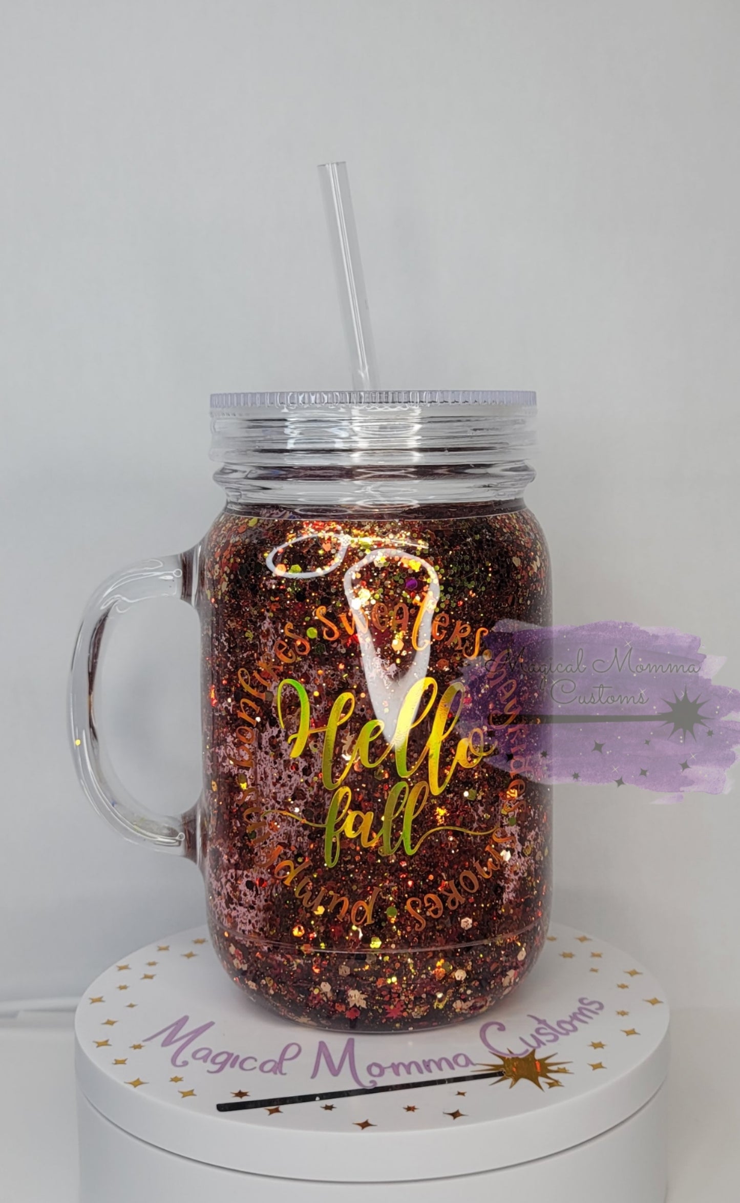 Snowglobe Tumbler - Hello Fall 15 oz