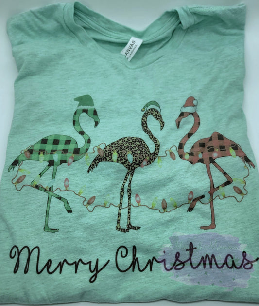 RTS Merry Christmas flamingos - XL, 2XL